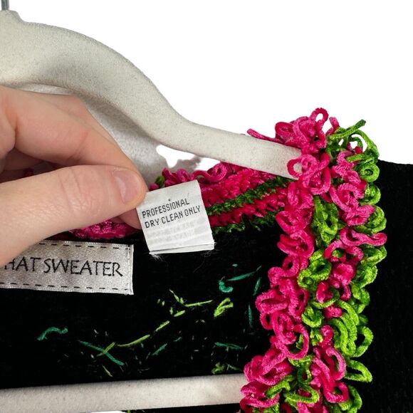 That Sweater Monkey Cardigan Sweater Wearable Art Neon Retro Womens Size XL - Picture 5 of 6